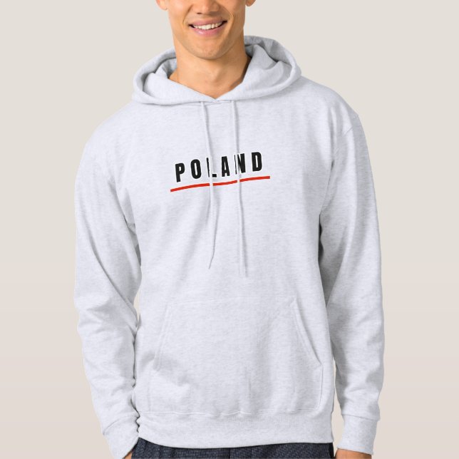 Simple Modern Poland Art Letter Flag Souvenir  Hoodie (Front)