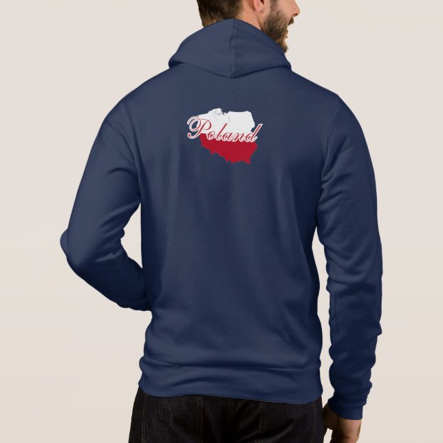Simple Modern Poland Flag map Souvenir Hoodie (Back)