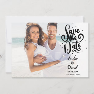 Simple Modern Polka Dot Photo Save the Date