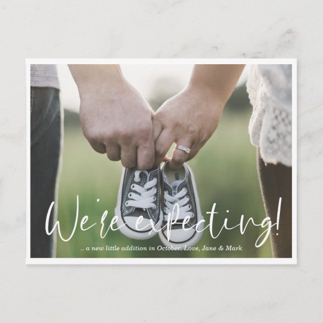 Simple Modern Pregnancy Announcements Card (Front)