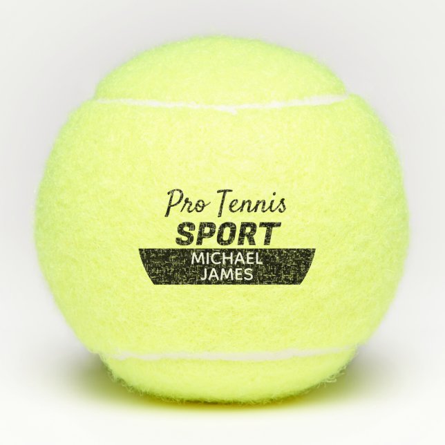 Simple & Modern, Pro Tennis Sport, Personalized Tennis Balls (Front)