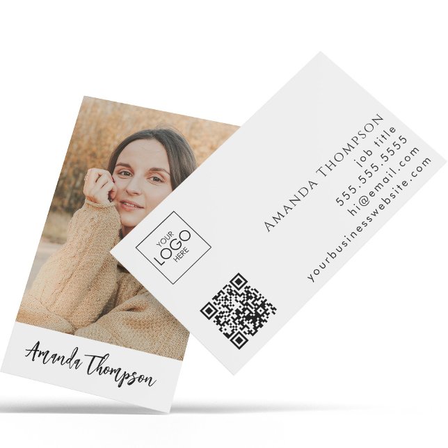 Simple Modern Profession Business Photo QR Code Card (Creator Uploaded)