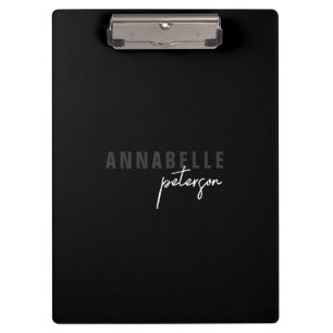 Simple Modern Professional Black Minimalist Clipboard