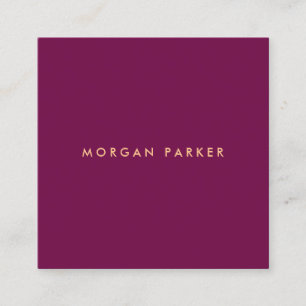 Simple Modern Professional Burgundy Wine  Square Square Business Card