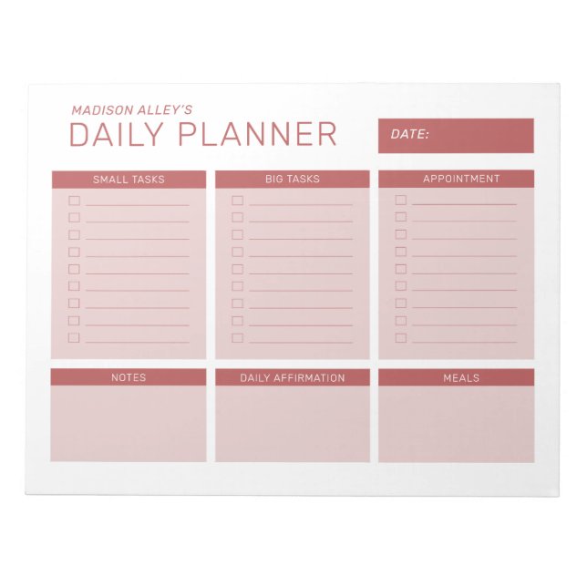 Simple Modern Professional Daily Planner Notepad (Front)