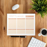 Simple Modern Professional Daily Planner Notepad<br><div class="desc">Write your daily tasks,  schedules and appointment with this cool and simple daily planner in peach colour scheme. Perfect as a gift for a friend,  colleague,  co-employee or classmate.</div>