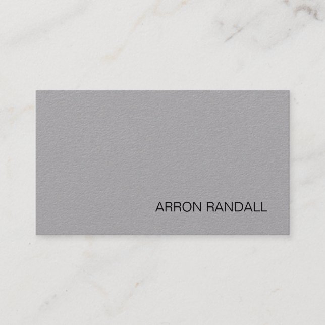 Simple MOdern Professional Grey Grey Business Card (Front)