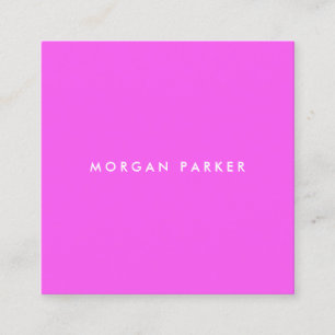 Simple Modern Professional Hot Pink Square Square Business Card
