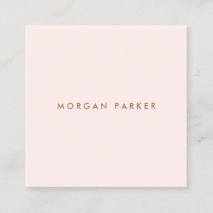 Simple Modern Professional Light Pink  Square Business Card