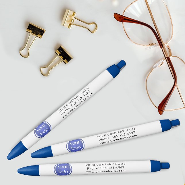 Simple Modern Professional Logo and Text Blue Ink Pen (Creator Uploaded)