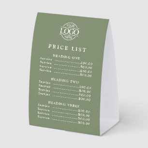 Simple Modern Professional Logo Menu Price List