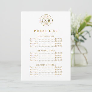 Simple Modern Professional Logo Menu Price List