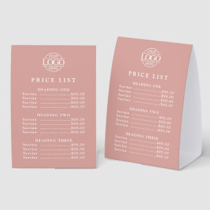 Simple Modern Professional Logo Menu Price List