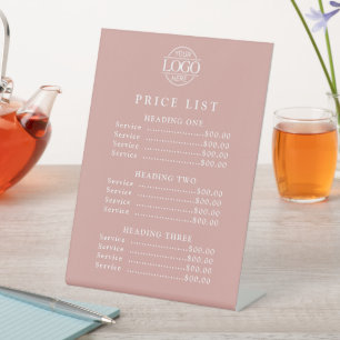Simple Modern Professional Logo Menu Price List Pedestal Sign