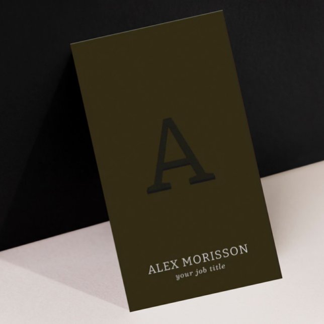 Simple Modern Professional Minimalist Dark Tan  Business Card (Creator Uploaded)