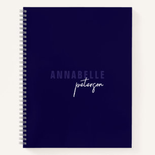 Simple Modern Professional Navy Blue Minimalist Notebook