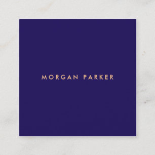 Simple Modern Professional Navy Blue Square Business Card