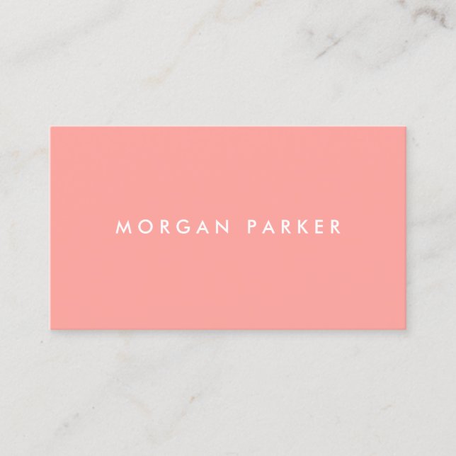 Simple Modern Professional Pastel Peach Business Card (Front)
