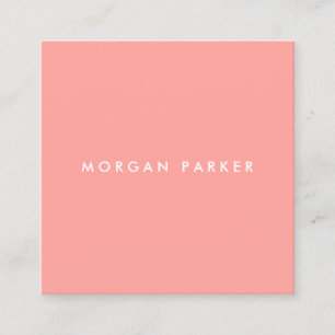 Simple Modern Professional Pastel Peach  Square Business Card