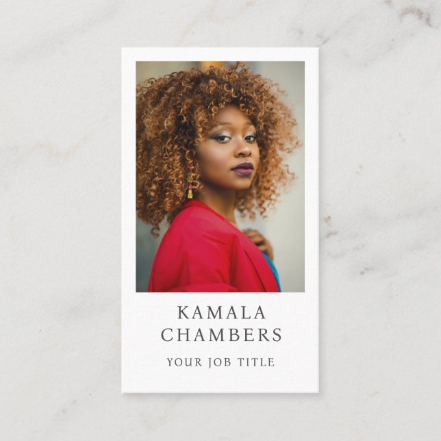 Simple Modern Professional Photo  Business Card (Front)