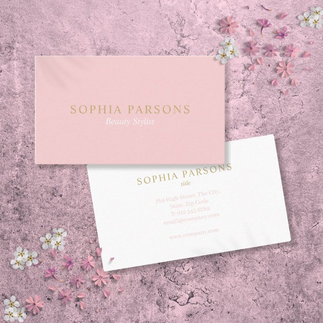 Simple Modern Professional Pink And Gold Business Card (Simple Modern Professional Pink And Gold Business Card)