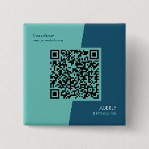 Simple Modern Professional QR Code Blue Green