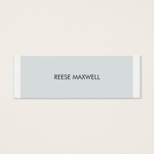 Simple Modern Professional Silver Border Grey Mini Business Card