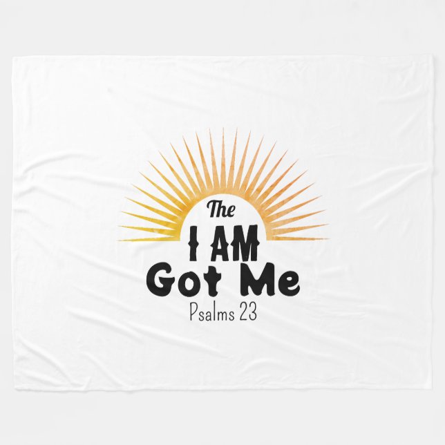 Simple Modern Psalms 23 Scripture The I AM Got Me Fleece Blanket (Front (Horizontal))