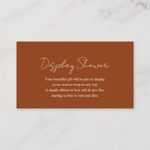Simple Modern Pumpkin Orange Baby Display Shower Enclosure Card