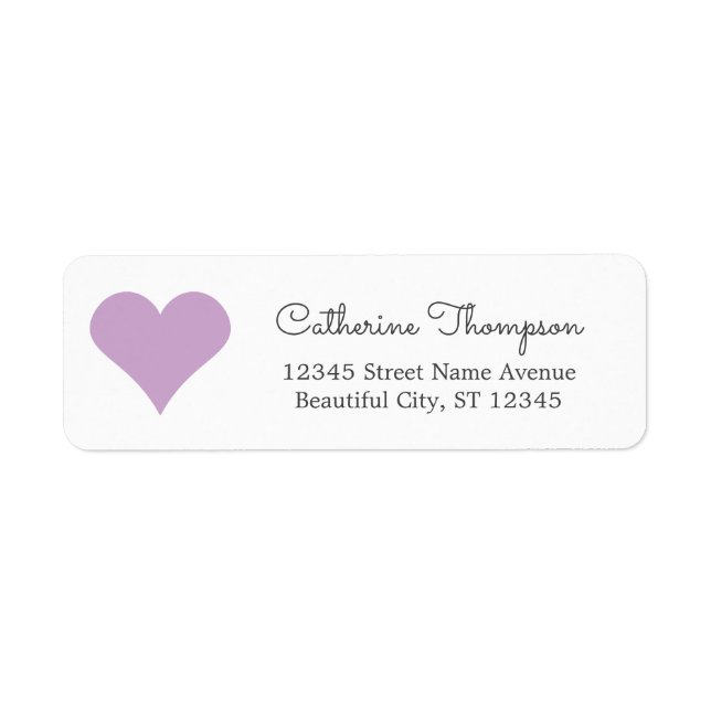 Simple Modern Purple Heart Girly Script Name (Front)
