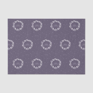 Simple Modern Purple Merry Christmas Holly Wreath Tissue Paper