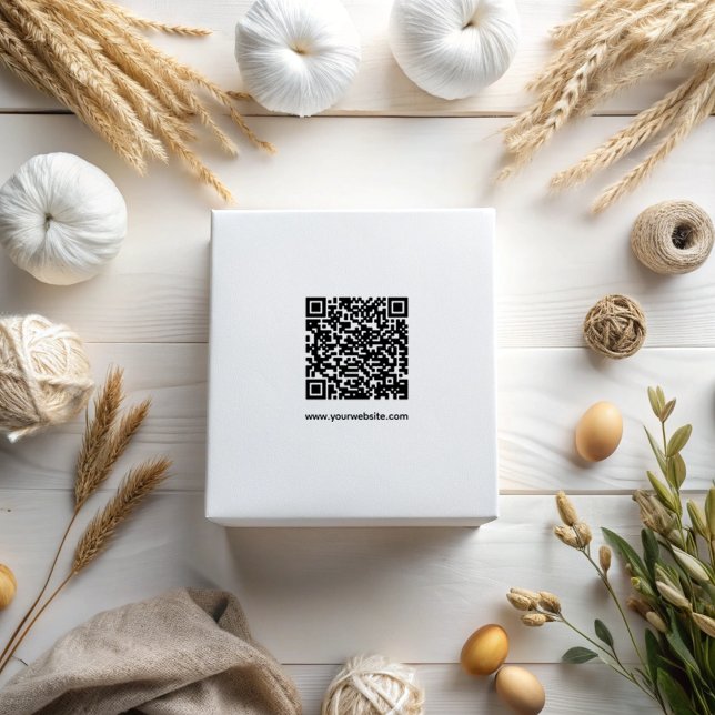 Simple Modern QR Code And Website Wood Art Stamp (Creator Uploaded)