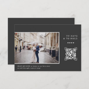Simple Modern QR Code   Letter to Groom Photo Thank You Card