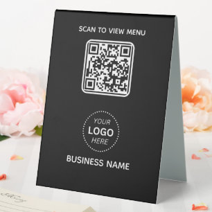 Simple Modern QR Code Menu Business Name & Logo