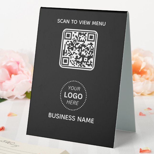  Simple Modern QR Code Menu Business Name & Logo  (In SItu (Wedding))