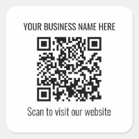 Simple Modern QR Code Square Sticker