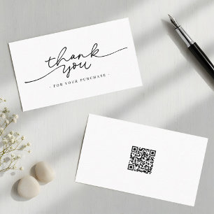 Simple Modern QR code Thank You Stylish Business Card