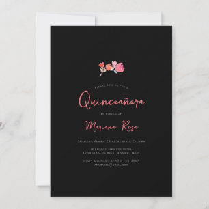 Simple Modern Quinceanera Birthday Party Invitation