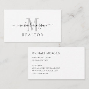 Simple Modern Realtor Script Business Card