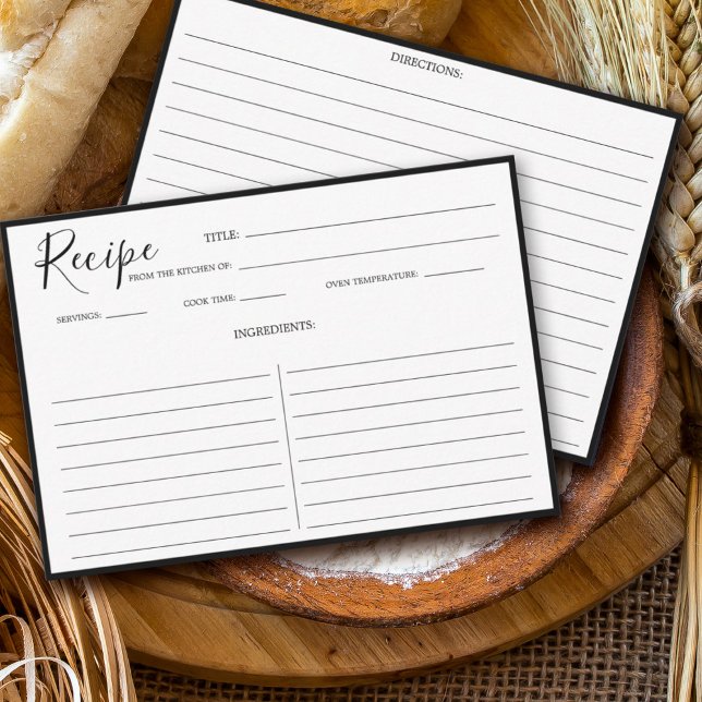 Simple Modern Recipe Card (Creator Uploaded)