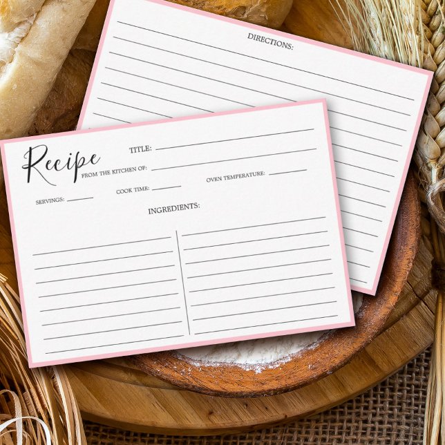 Simple Modern Recipe Card Pink (Creator Uploaded)