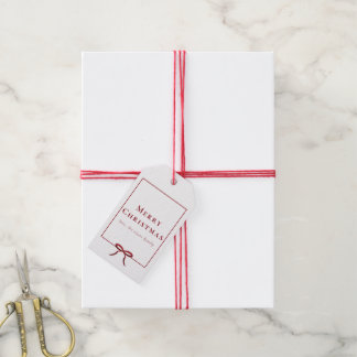 Simple Modern Red Bow Gift Tags
