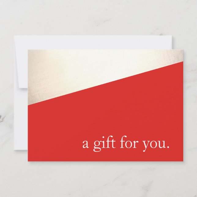 Simple Modern Red Gold Holiday Gift Certificate (Front)
