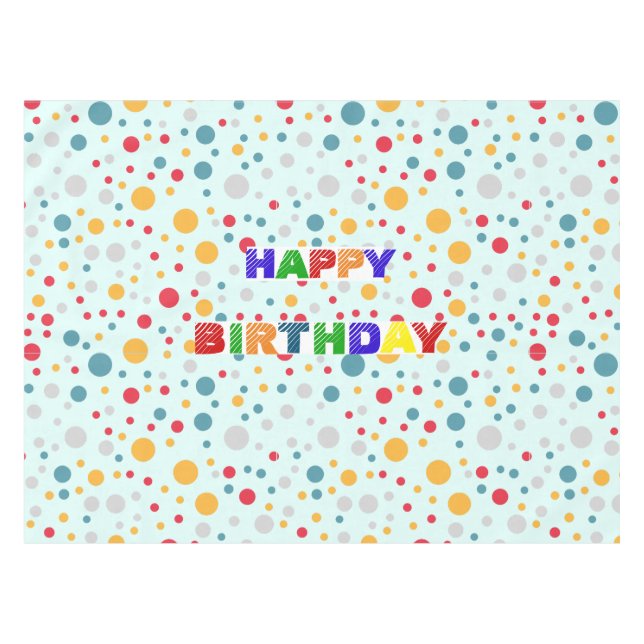 Simple Modern red green Polka dot birthday party Tablecloth (Front (Horizontal))