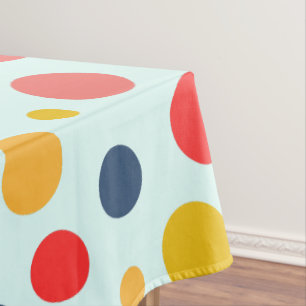 Simple Modern red green Polka dot birthday party Tablecloth