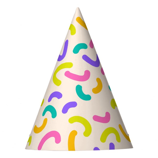 Simple Modern red green Sprinkle  birthday party Hat (Front)