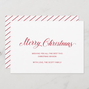 Simple Modern Red Script Elegant Christmas Holiday Card