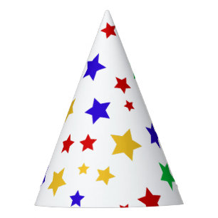 Simple Modern red Star colourful birthday party Hat