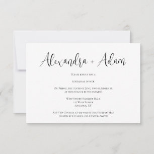 Simple modern rehearsal dinner invitations
