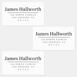 Simple Modern Return Address Black & White